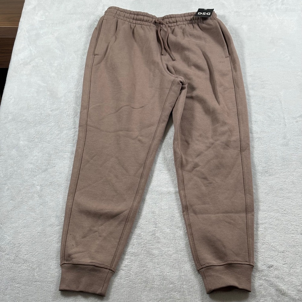 DSG Mens Classic Fleece Jogger Pants Brown Mauve Athletic Fit Size Medium NWT